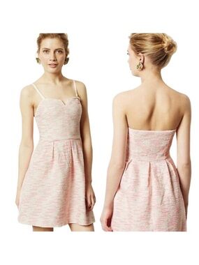 Anthropologie Moulinette Soeurs Pink Tweed Dress Women’s 0 Barbiecore Coquette